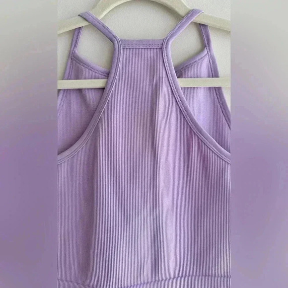 J.o&co Light Support Seamless Rib Knit Tank Top, Lilac/Lavender Tank, Size M-L - Picture 14 of 16